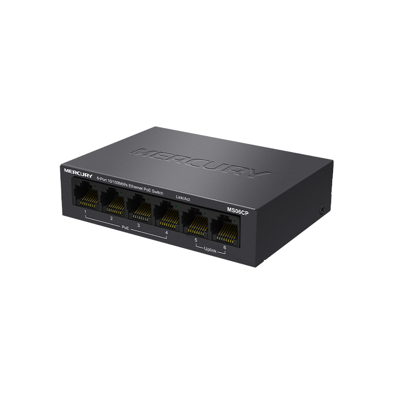 6口百兆PoE交换机/43W  MS06CP
