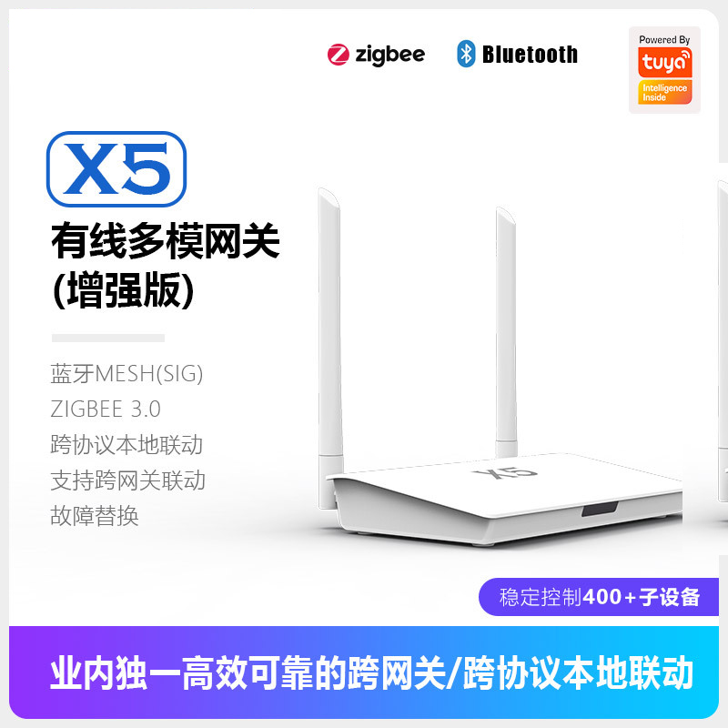 涂鸦智能X5有线多模网关Zigbee+蓝牙mesh全屋智能控制中枢厂家Super Multi-Mode Gateway