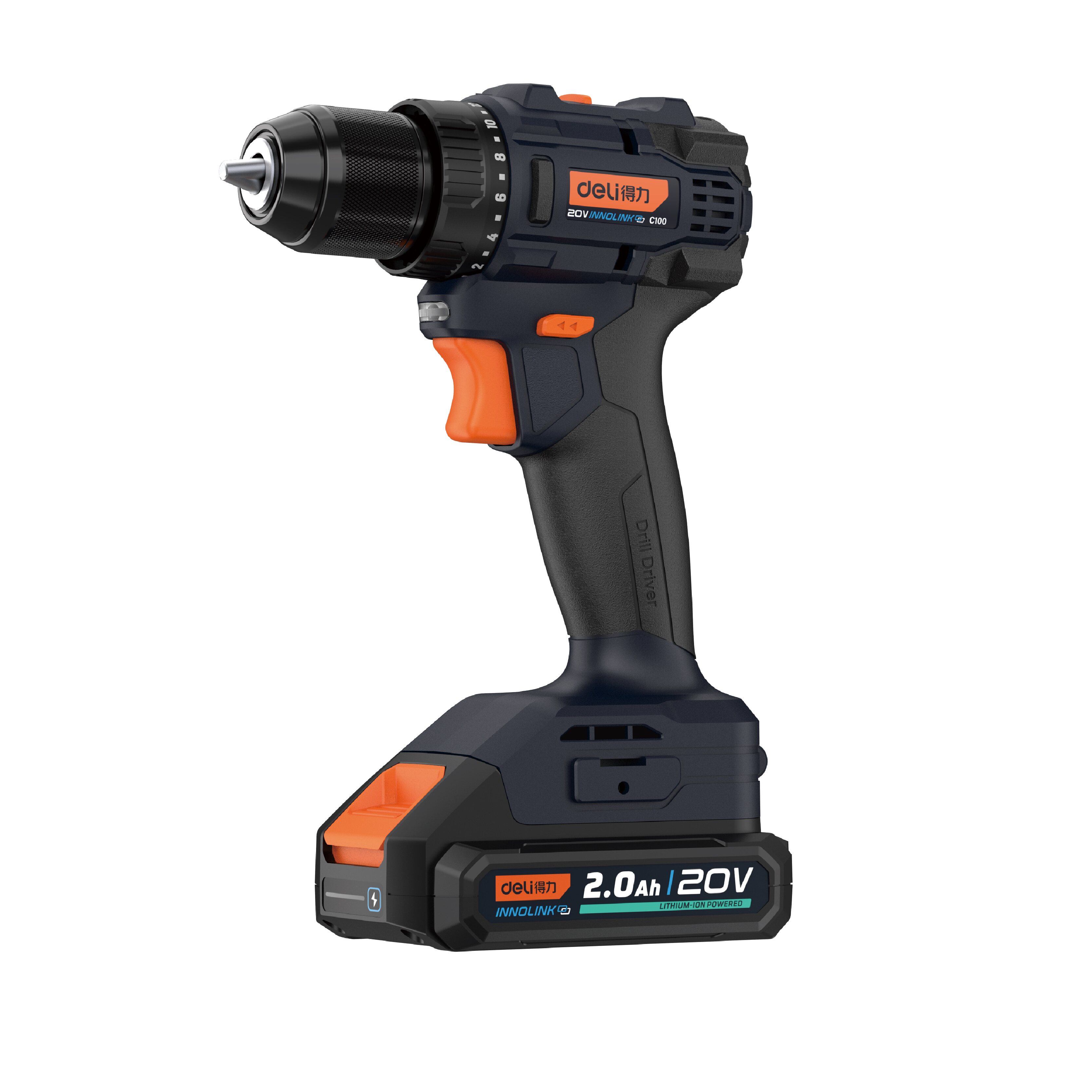 得力锂电钻20V无刷充电钻60N.m双电DL-DZ20-2D2 手枪钻C100 50Nm